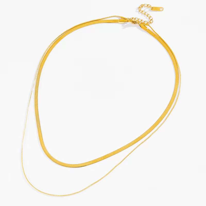 Double snake chain necklace