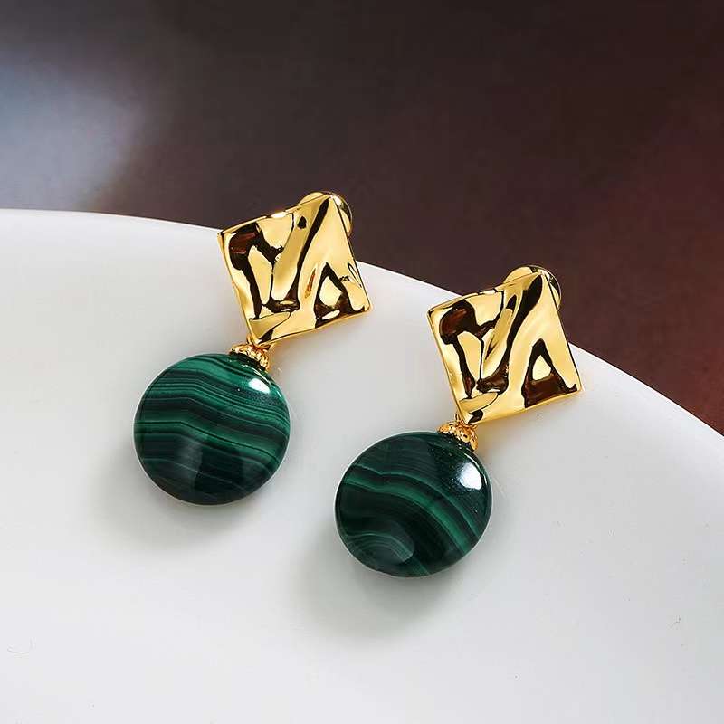 Malachite earrings